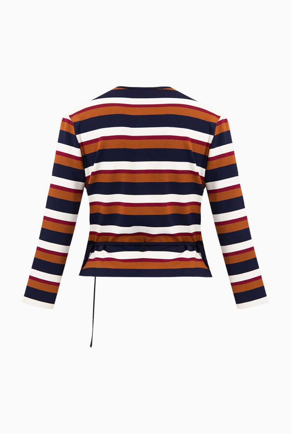Blusa cruzada multicolor con escote en V y lazo lateral