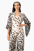 Blusa estampada de lunares con manga amplia y escote en V