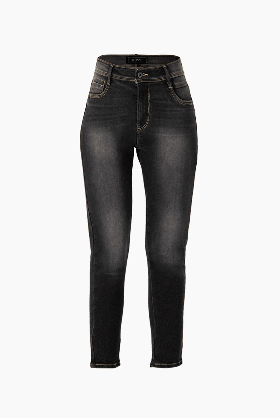 Jeans skinny negros con pinzas y bolsillos de Ivonne
